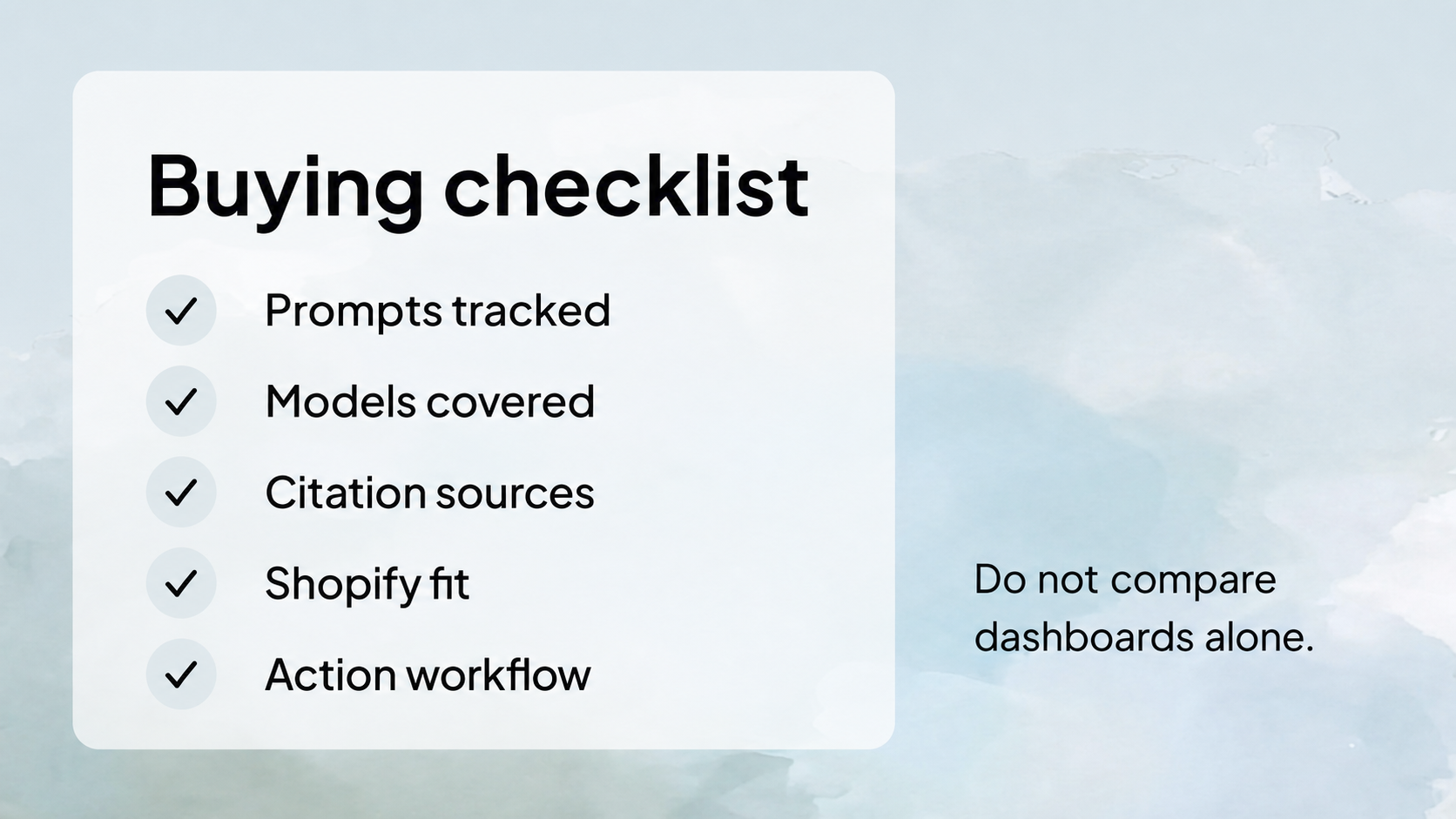 Buying checklist for AI visibility tools